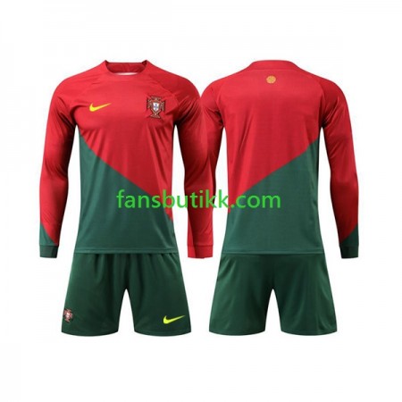 Fotballdrakt Portugal Barn Hjemmetrøye World Cup 2022 Langermet
